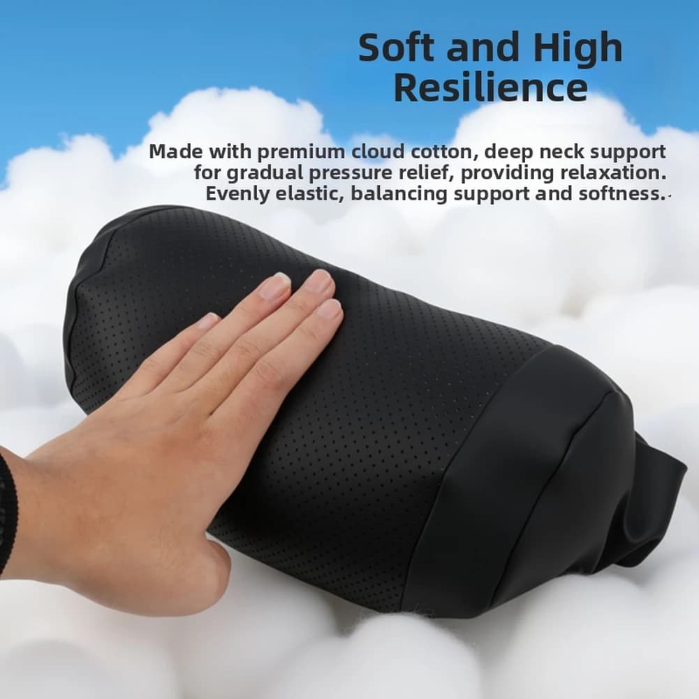 Cuscino Poggiatesta per Auto da Viaggio con Supporto in Memory Foam, Tessuto Morbido e Traspirante, Cinghie Elastiche Regolabili