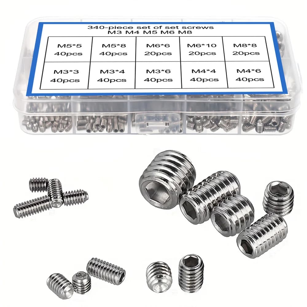 Set di 340 viti di fissaggio M3 M4 M5 M6 M8 - per maniglie di mobili, fissaggi a scomparsa, elettronica automobilistica