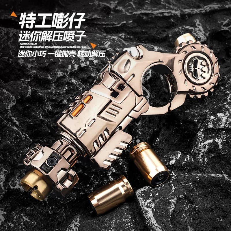 Giocattolo Antistress EDC in Metallo Multifunzionale con Ratchet e Espulsione del Bossolo, Fidget Spinner per Alleviare lo Stress, Regalo