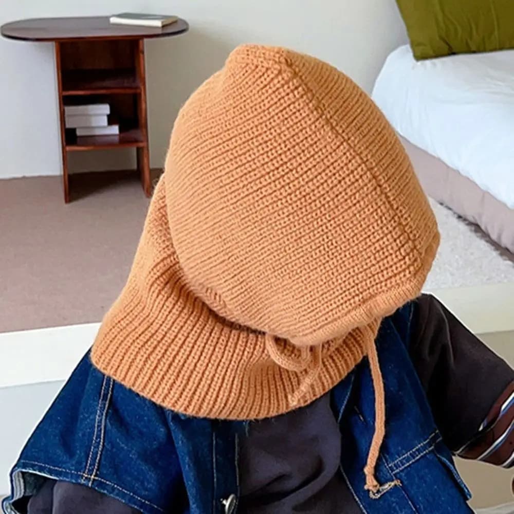 Fashion One-piece Balaclava Hat Ears Neck Warm Children Earflap Hat Scarf Mask Hats Autumn and Winter