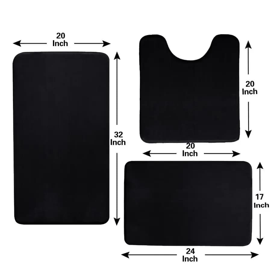 Set di tappeti da bagno in memory foam, 4 pezzi con copriwater e set di tappeti combinati, set di tappeti da bagno 3 pezzi e tappeto a forma di U per il pavimento del WC