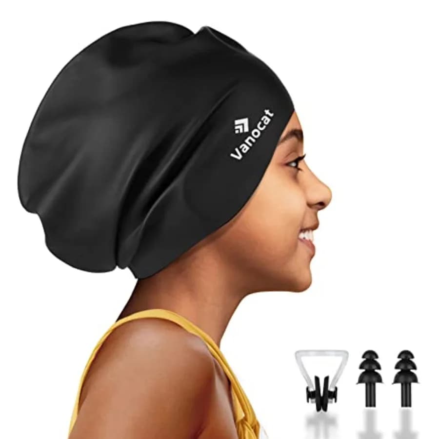 Cuffia da Nuoto Extra Large per Capelli Lunghi, Cuffie da Nuoto Impermeabili in Silicone per Ragazzi, Ragazze, Giovani e Adolescenti, Cappello da Nuoto Grande per Capelli Lunghi e Spessi