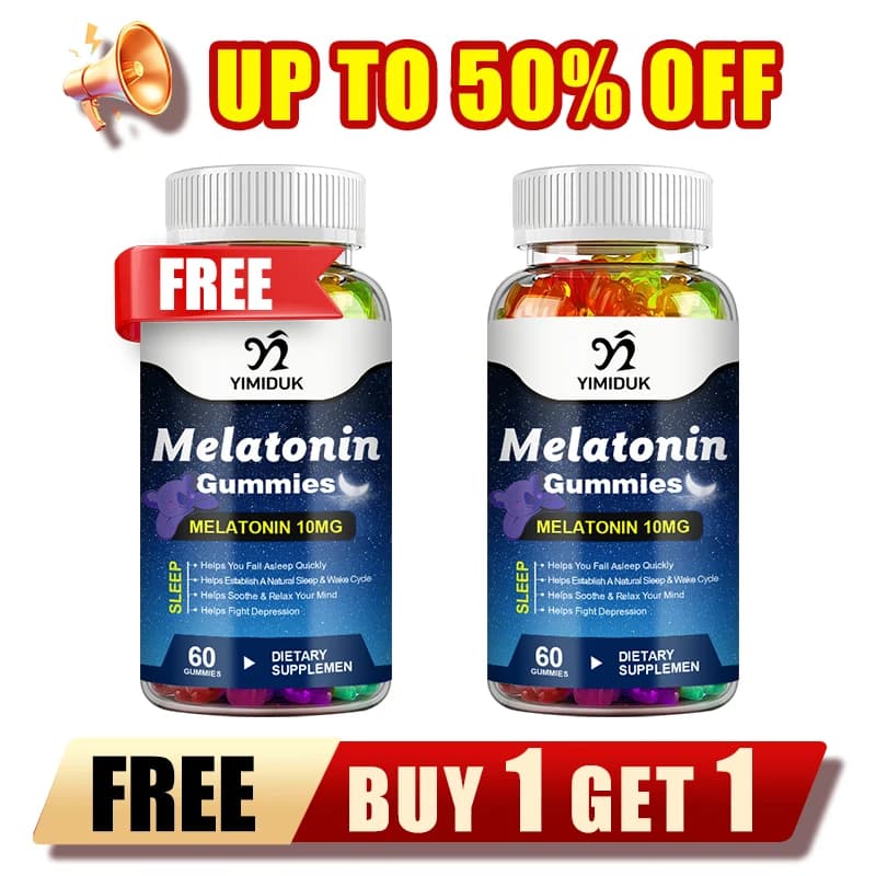 Pure Melatonin Gommose 10mg, Natural Help for Rapid Action Sleep, Non Cause Dependency, Ideal for Jet Lag and Insomnia