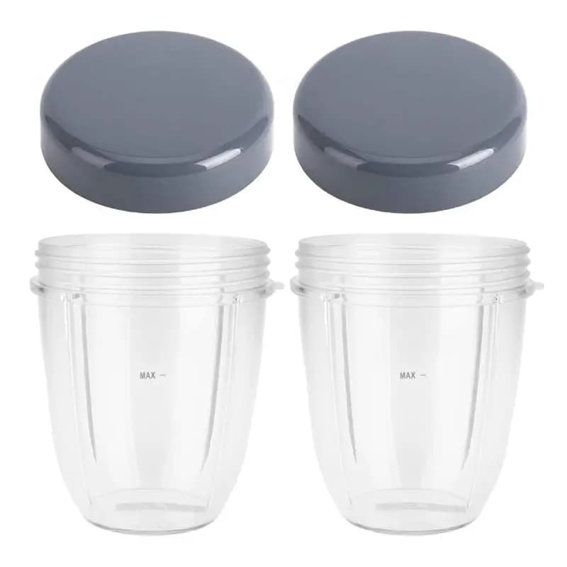 Pack For Nutri Bullet 600W 900W Blender Juicer-2 Count Replacement 18Oz Cups With Flat Lids(For Nutribullet Compatible)