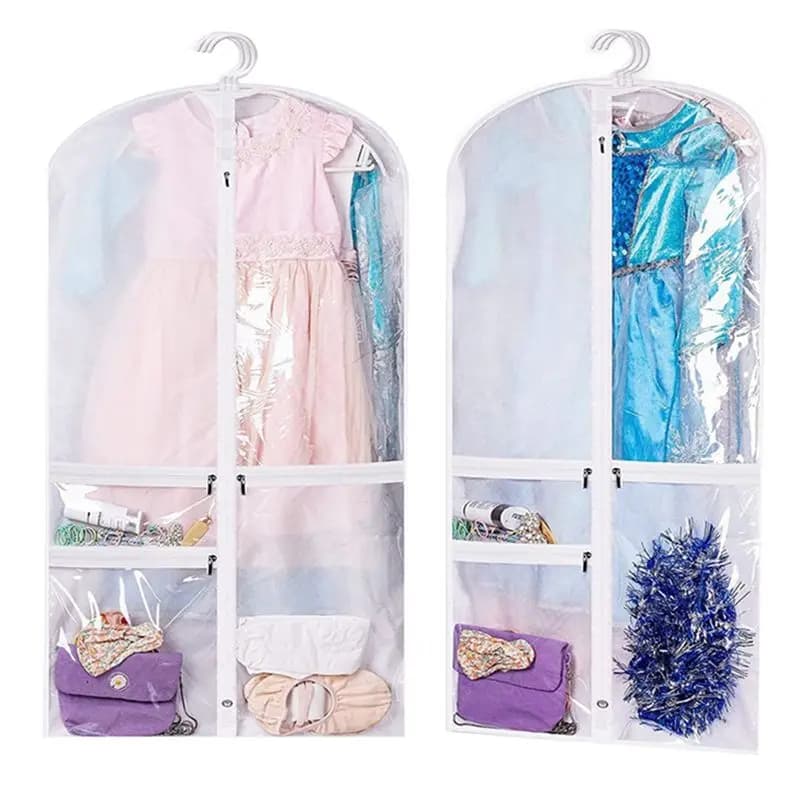 Borsa porta abiti A67K per costumi da ballo, borsa porta abiti da 50 pollici per gare di danza, copriabiti appendibile per bambine per armadio