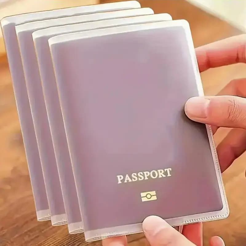 6PCS Waterproof Transparent Passport Covers Clear Plastic Sleeve Protectors for Travel Documents ID Passport Holder