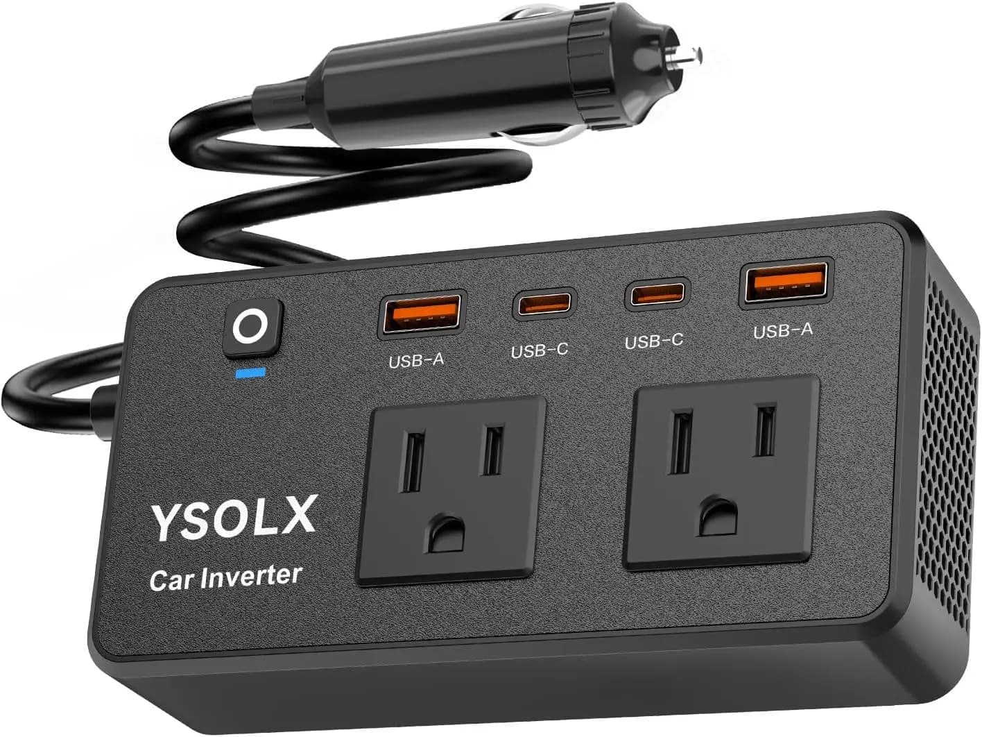 300W Portable ​Charger Car Power Inverters for Vehicle | 24W USB A/C,Dual 12V-110V AC Car Plug Adapter Outlet,Cigarette Lighter Adapter for Laptop/Camping/Road trip essentials