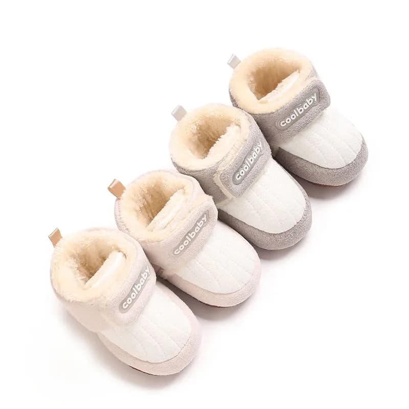 Winter Newborn Boys and Girls Cute Cartoon Cotton Shoes with Soft Sole and Warm Boots Preschool Walking Shoes Winter Newborn