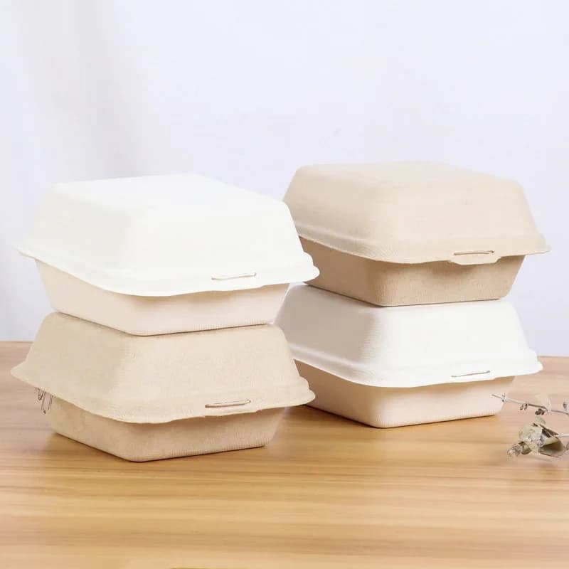 10/20PCS Scatola per hamburger monouso biodegradabile, Bento Lunch Box Cake Cak Contenitori per alimenti Protezione per dessert Snack Box