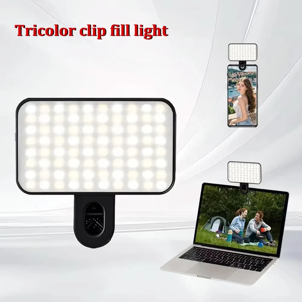 Rechargeable portable filling light 3 modes Adjustable brightness Perfect for live streaming and selfie on phone or computer