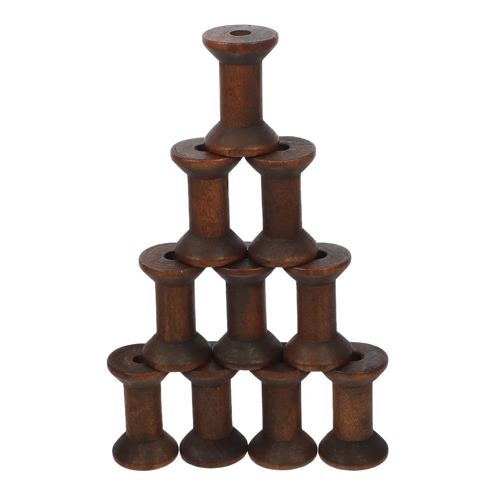 10 Pezzi Rocchetti in Legno Vintage, Bobine in Legno Naturale per Fai da Te, Cucito, Ricamo, Nastro, Filato, Rocchetti in Legno per Artigianato