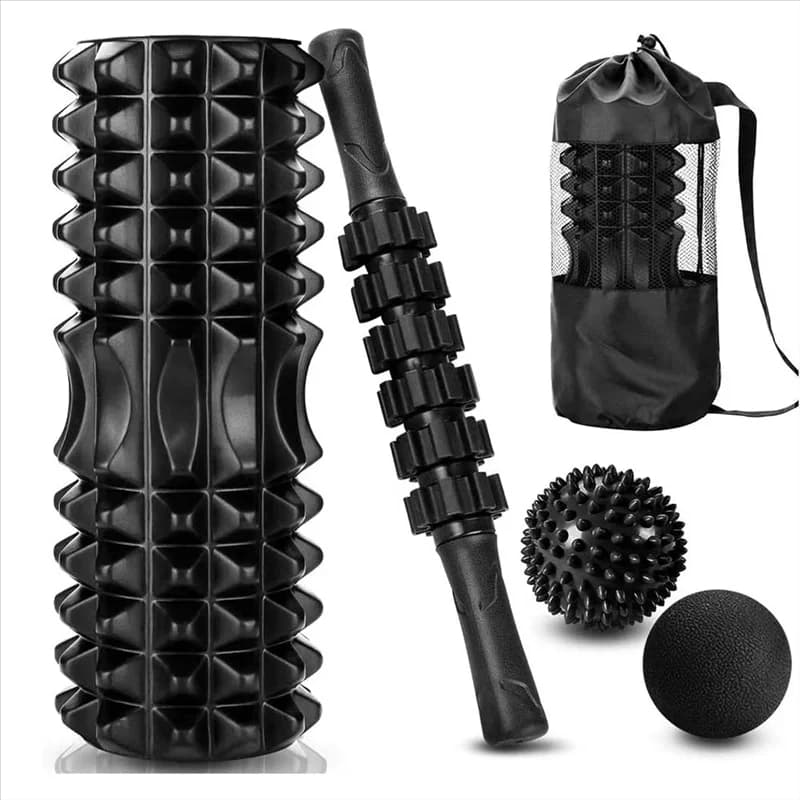 Y49A-Ball for Deep Muscle Massage Fitness Stick Roller 5 in 1 Set of Yoga Foam Rollers for Exercises for Pilates Body in Gym