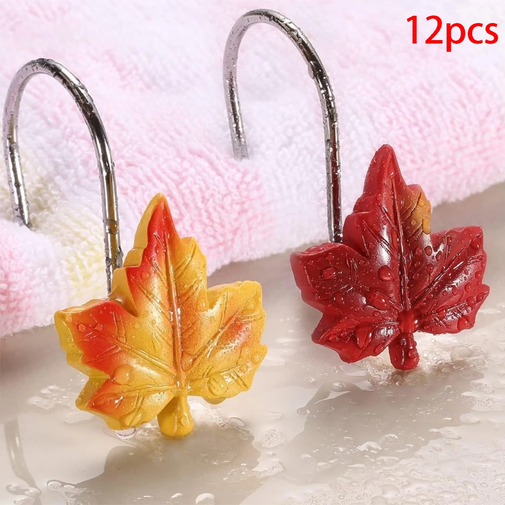Set di 12 ganci per tende da doccia rustiche a pigna, ganci per tende decorativi in resina resistente invernale per l'arredamento del bagno