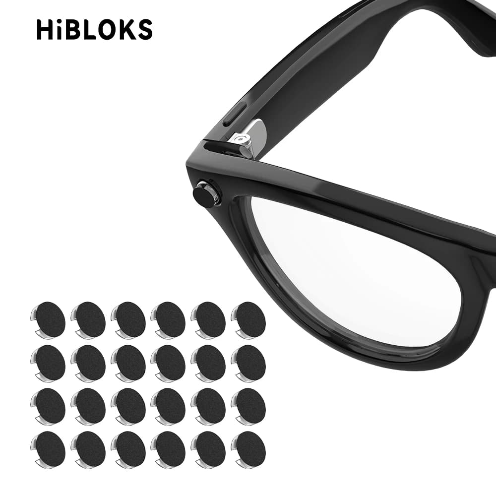HiBloks Adesivi con blocco della luce a LED 24 pezzi per Ray-Ban Meta Wayfarer/Skyler/Headliner/Oakley HSTN Occhiali Smart Occhiali Cover
