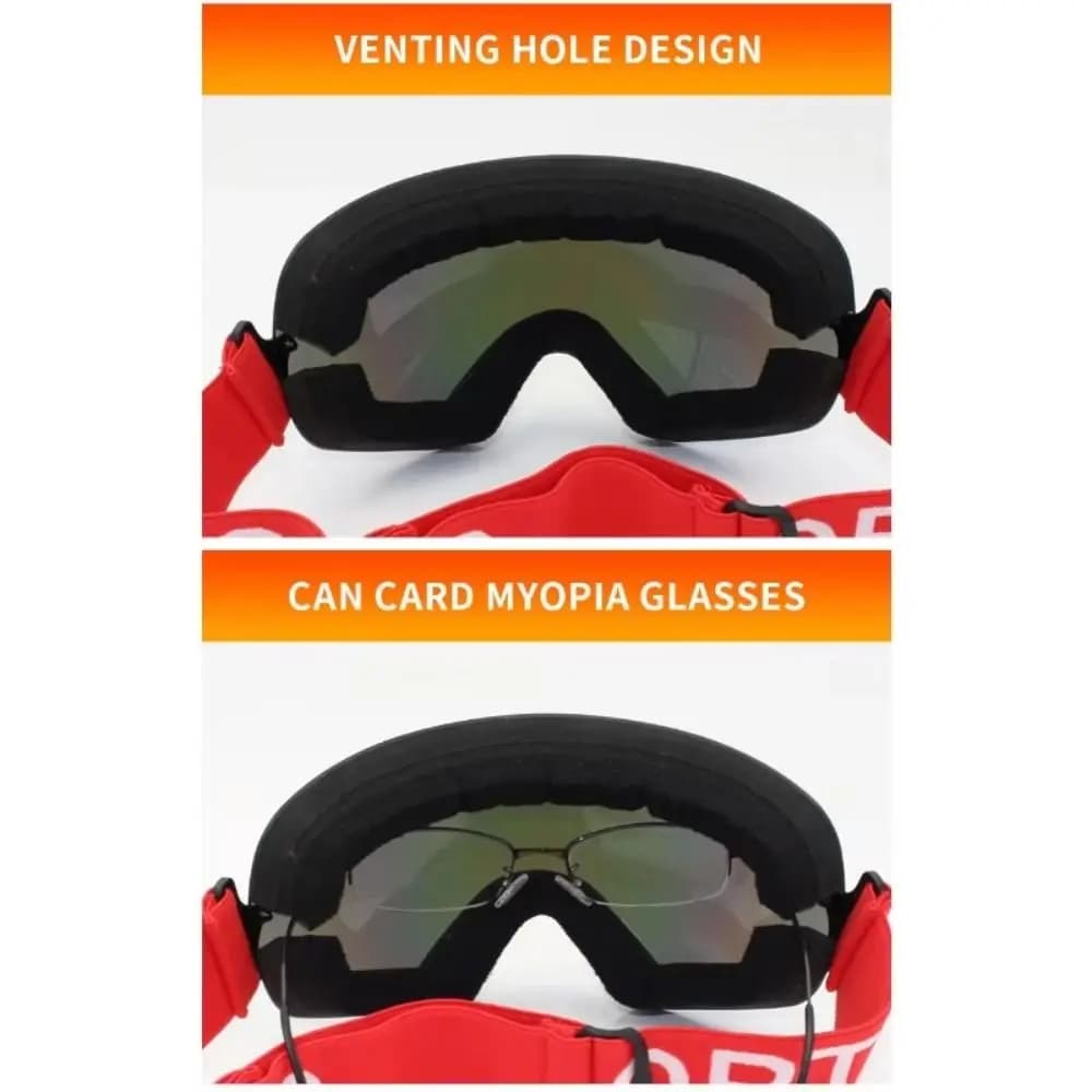 Large Frame Ski Goggles Professional Lightweight Snowboard Skiing Glasses UV400 Windproof Snow Eyewear Outdoor Sports