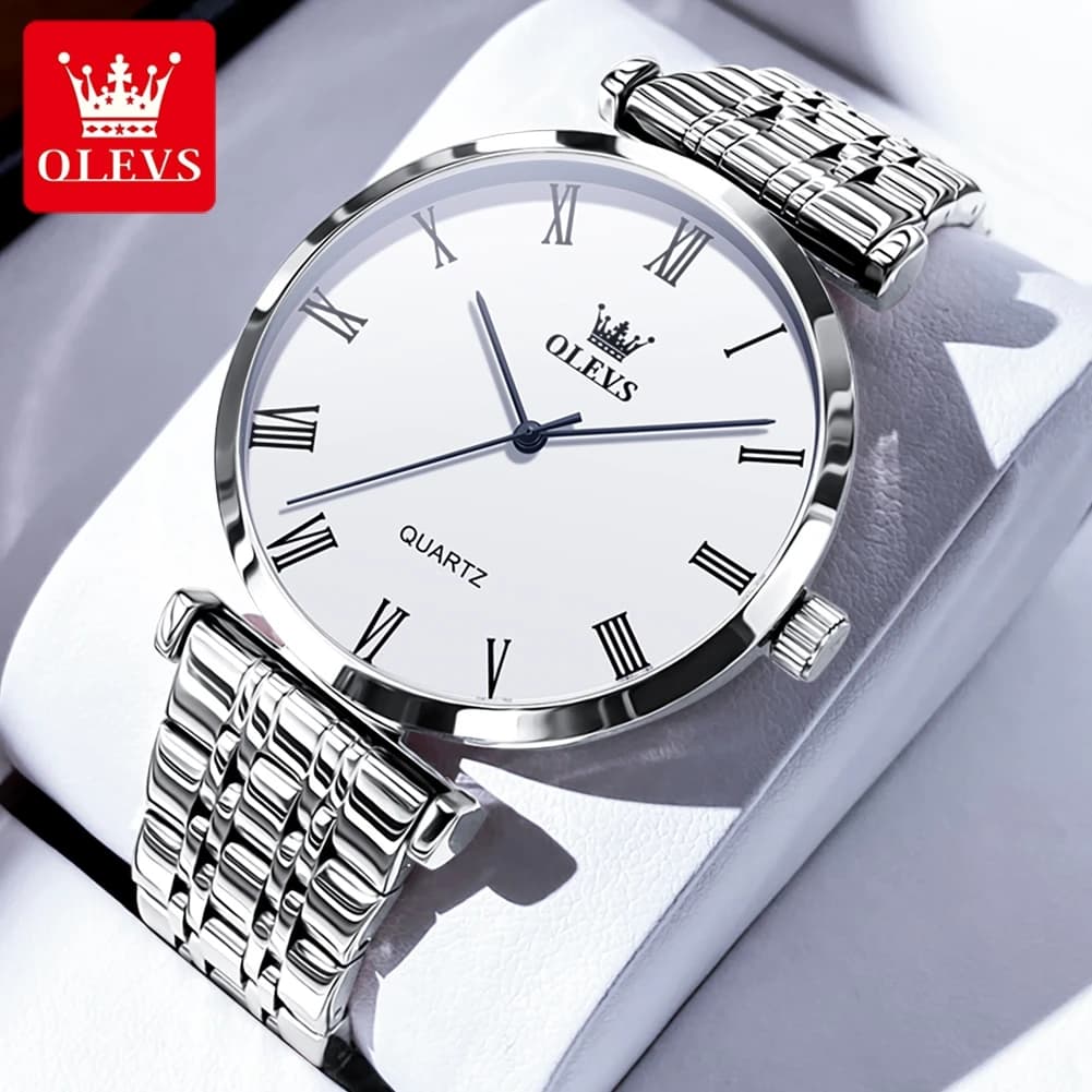 OLEVS nuovissimo orologio al quarzo di moda per uomo cinturino in acciaio inossidabile dorato di lusso impermeabile orologi da uomo semplici Relogio Masculino