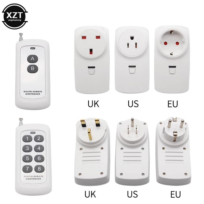 Home Energy-saving socket with wireless intelligent remote control Light switch socket US EU UK 16A 433 MHz