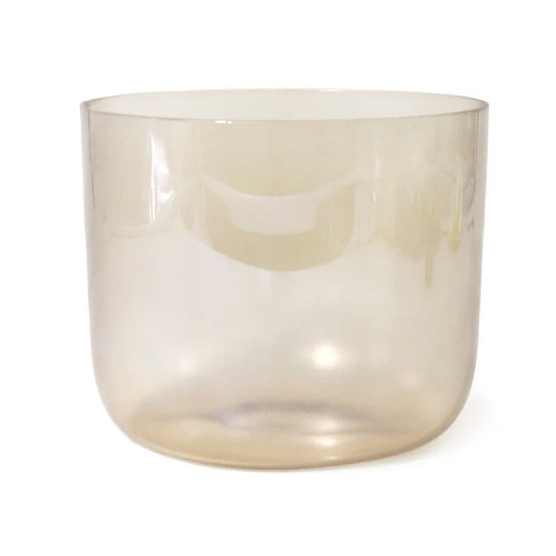 ZHQH Dark Gold Clear Crystal Singing Bowl Yoga Healing Bowl Percussion Instrument for Meditation with Carry bag and Mallet