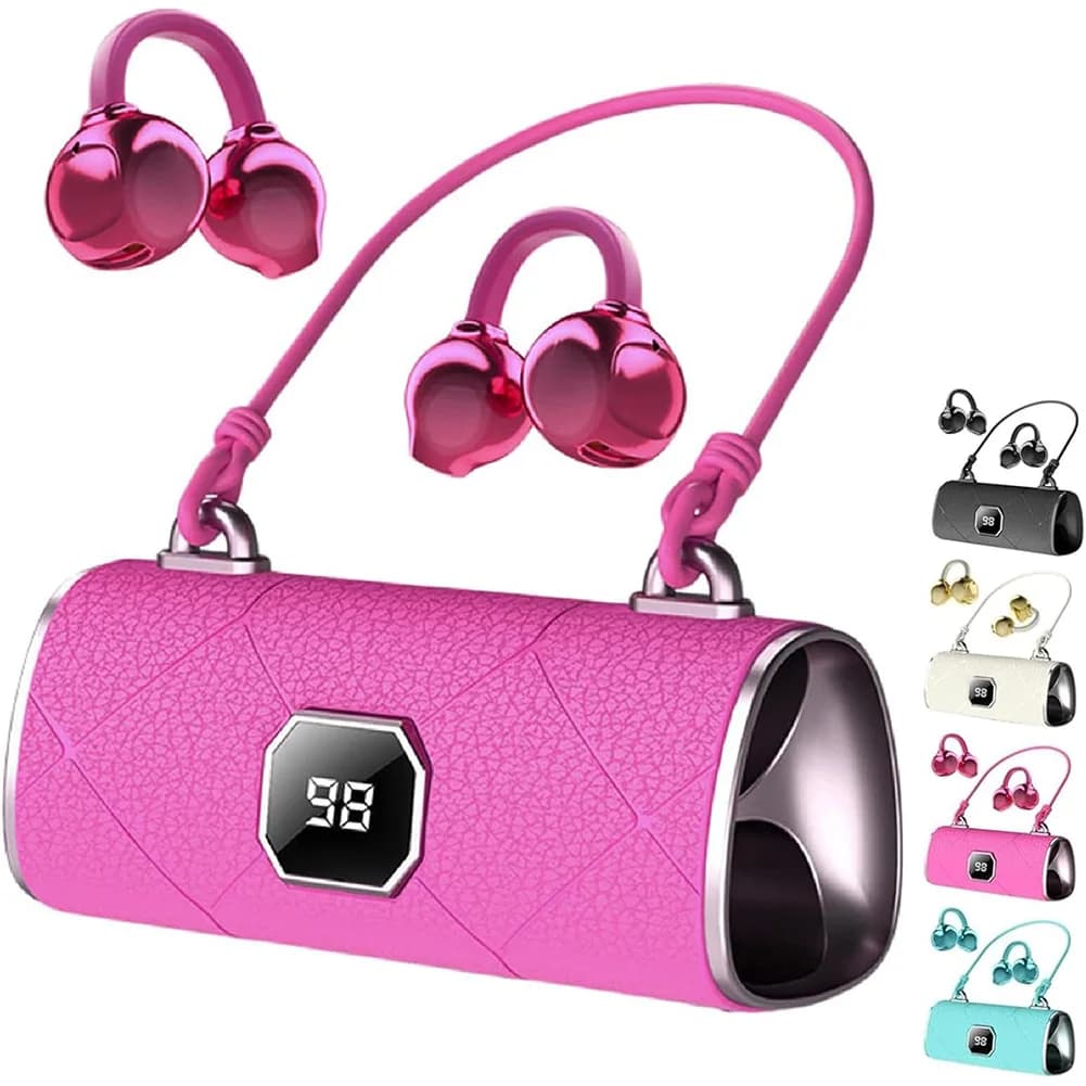 Open Ear Wireless Bluetooth Earphones With LED Digital Display Clip-On Headphones Portable Long Battery Life HIFI Stereo Headset
