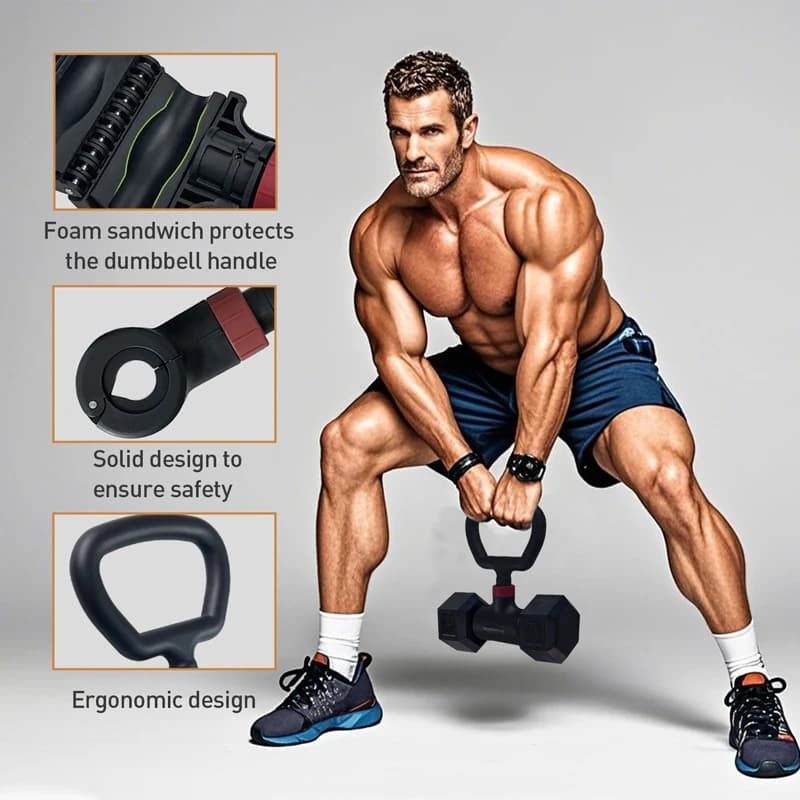 Convertitore per Manubri Regolabili – Trasforma i Manubri in Set di Bilancieri e Kettlebell per la Palestra Domestica