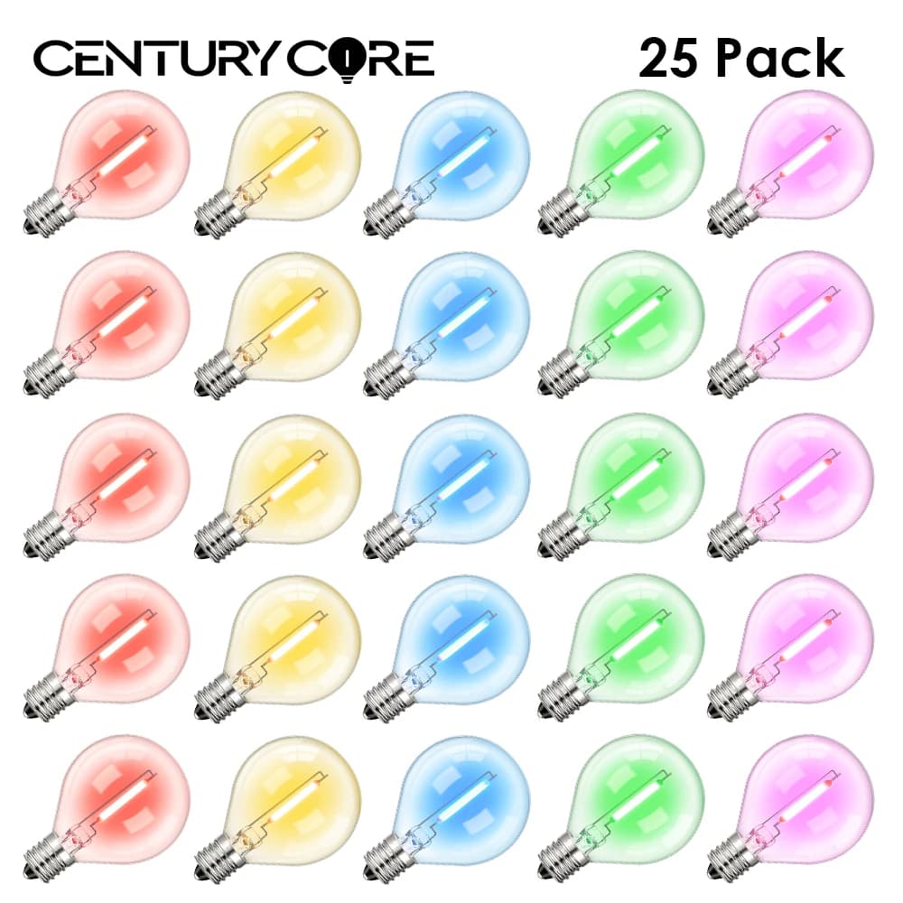 Multicolor G40 Lampadine A Led E12 110V 220V Luce Della Stringa Lampadina Sostituibile Impermeabile Colorato RGB Filamento Decorazione Luce