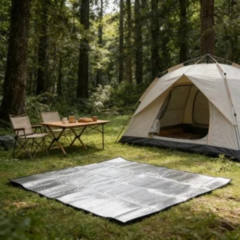 Tappetino da Campeggio in Schiuma con Foglio di Alluminio, Isolante Termico, Tappetino per Dormire, Telo per Tenda, Riflettente di Calore
