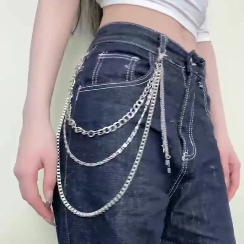 Star Tassel Metal Waist Chain Pants Chain Clothing Pendant Pants Jeans Belt Keychains Chain Jewelry