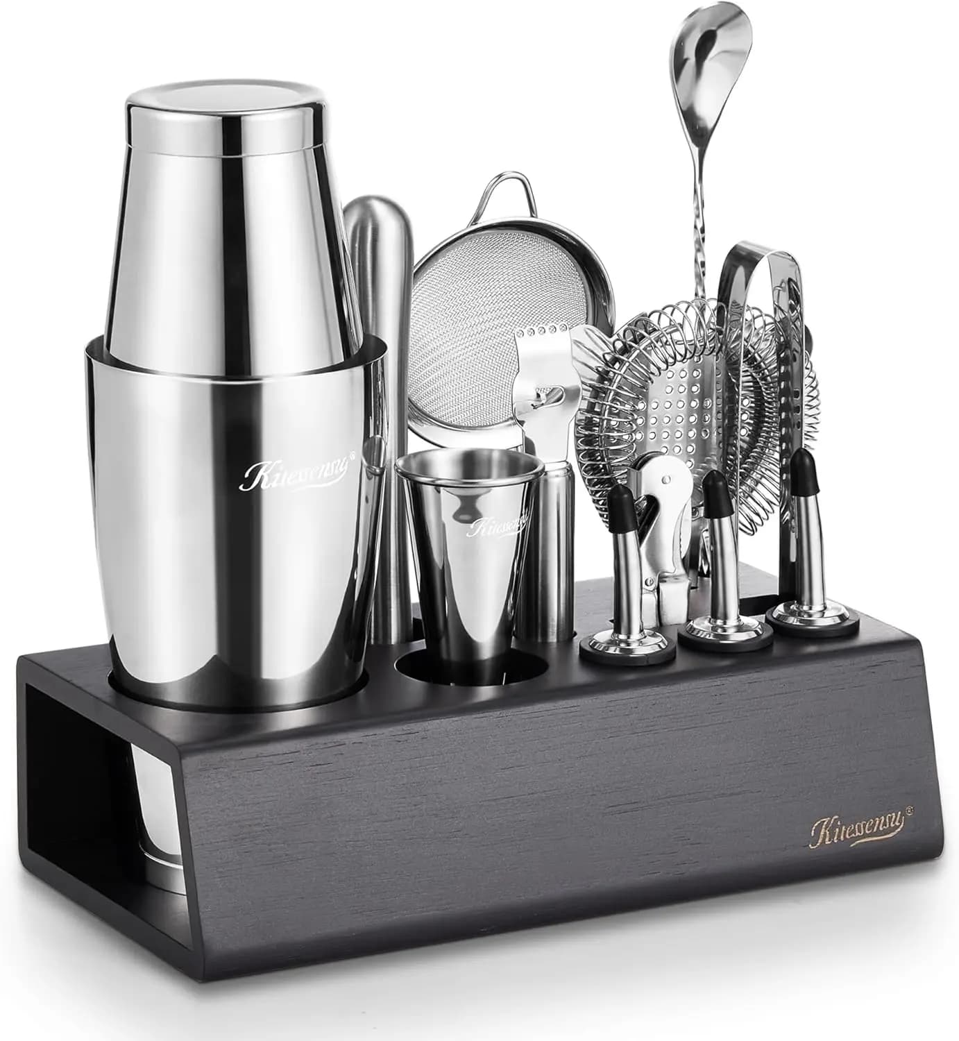 Set Boston Shaker, Kit da Barman Premium, Shaker per Cocktail con Supporto, Strumenti Professionali per Bar Domestico, Shaker per Martini e Agrumi