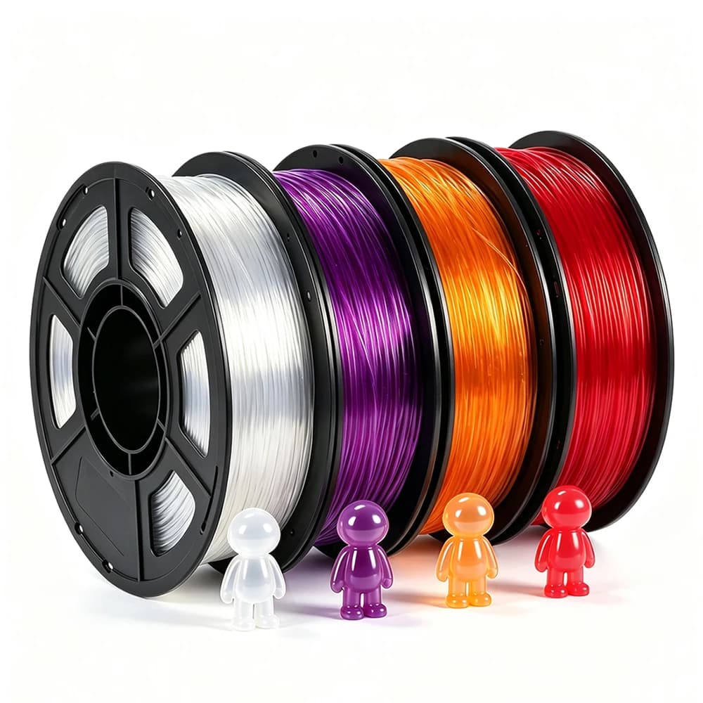 1.75mm TPU 3D Printer Filament transparent orange 250g 500g 1Kg tpu Flexible transparent Purple, red 3D Printing Filament 250gx4