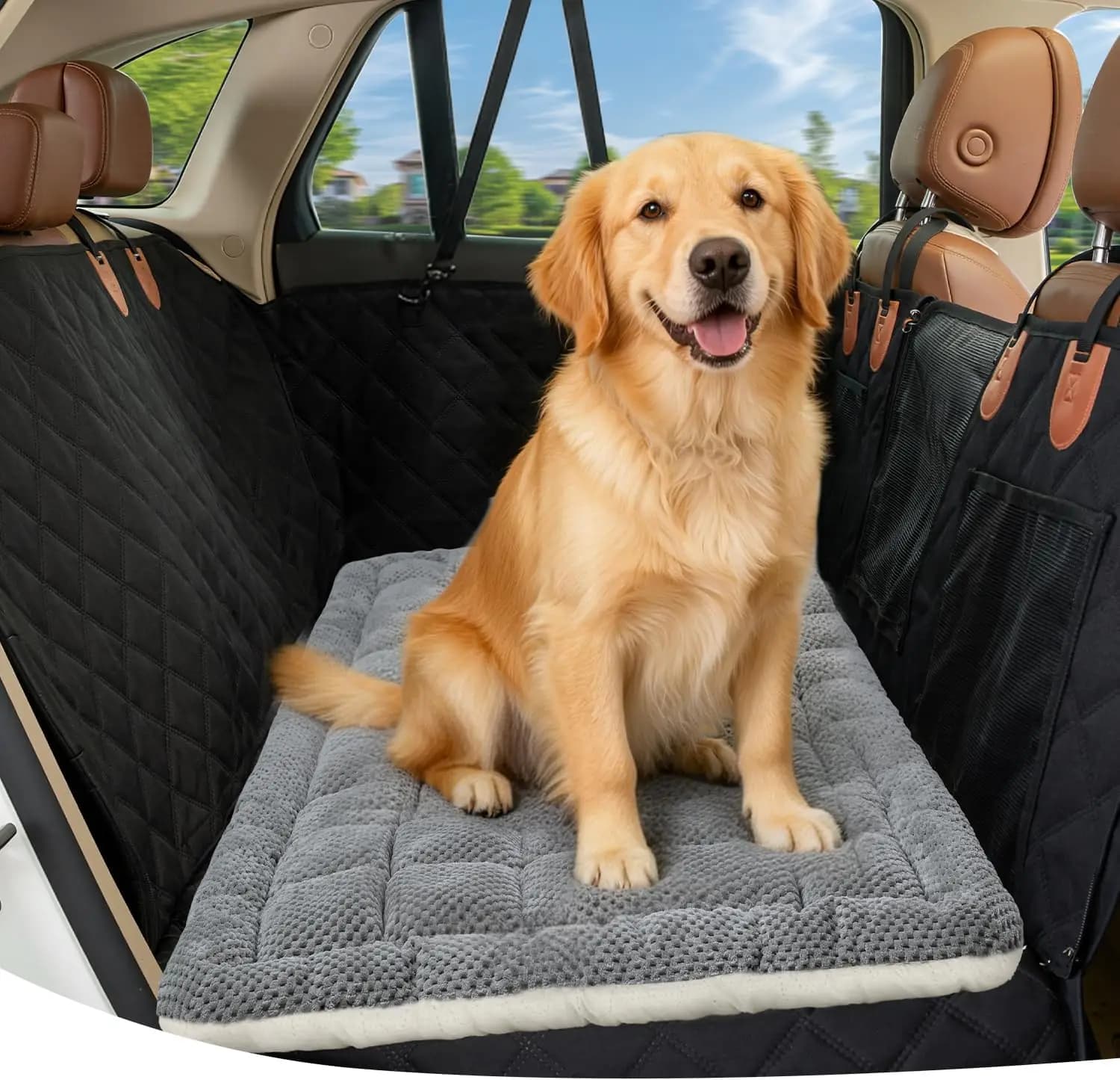 Cuccia per cani spessa e confortevole per il sedile posteriore, coperta da viaggio morbida e antiscivolo con protezione articolare, adatta a SUV e camion