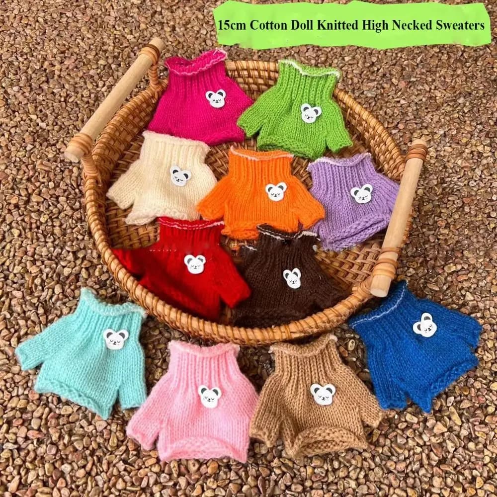 Nuovi Maglioni alla Moda per Bambole, Maglioni Invernali a Collo Alto, Outfit Multistile, Top Caldi per Bambole di Cotone da 15 cm / per Bambole Idol