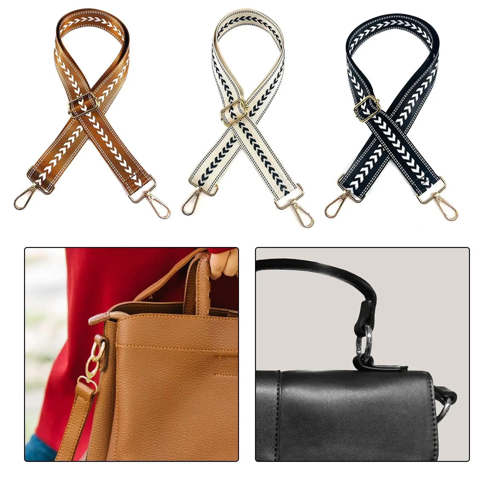Tracolla per borsa a tracolla regolabile con ganci in metallo Donna Uomo Tracolla per borsa fai da te per riparazione borsa Creazione di accessori per bagagli