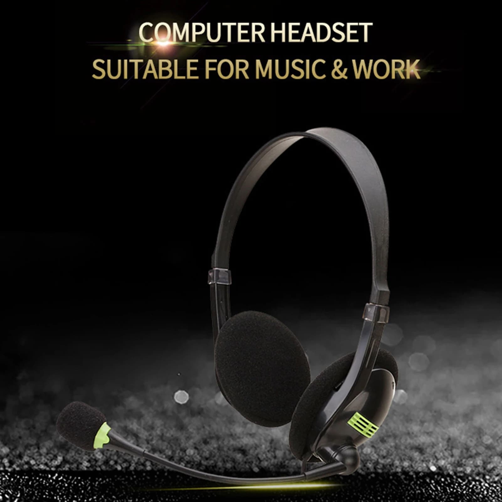 Headphones Wired Headphones mounted on the ear with microphone Adjustable band with 30 mm driver for laptop PC with microphone