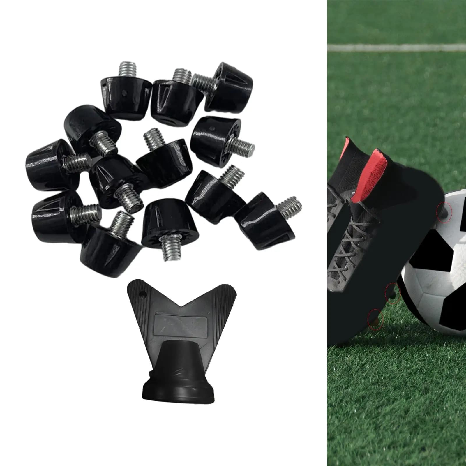 12 Pezzi Scarpe da Calcio Spikes Turf Antiscivolo M5 Filettato Terra Destra Comode Scarpe da Rugby Borchie 7mm 10mm Punte di Ricambio