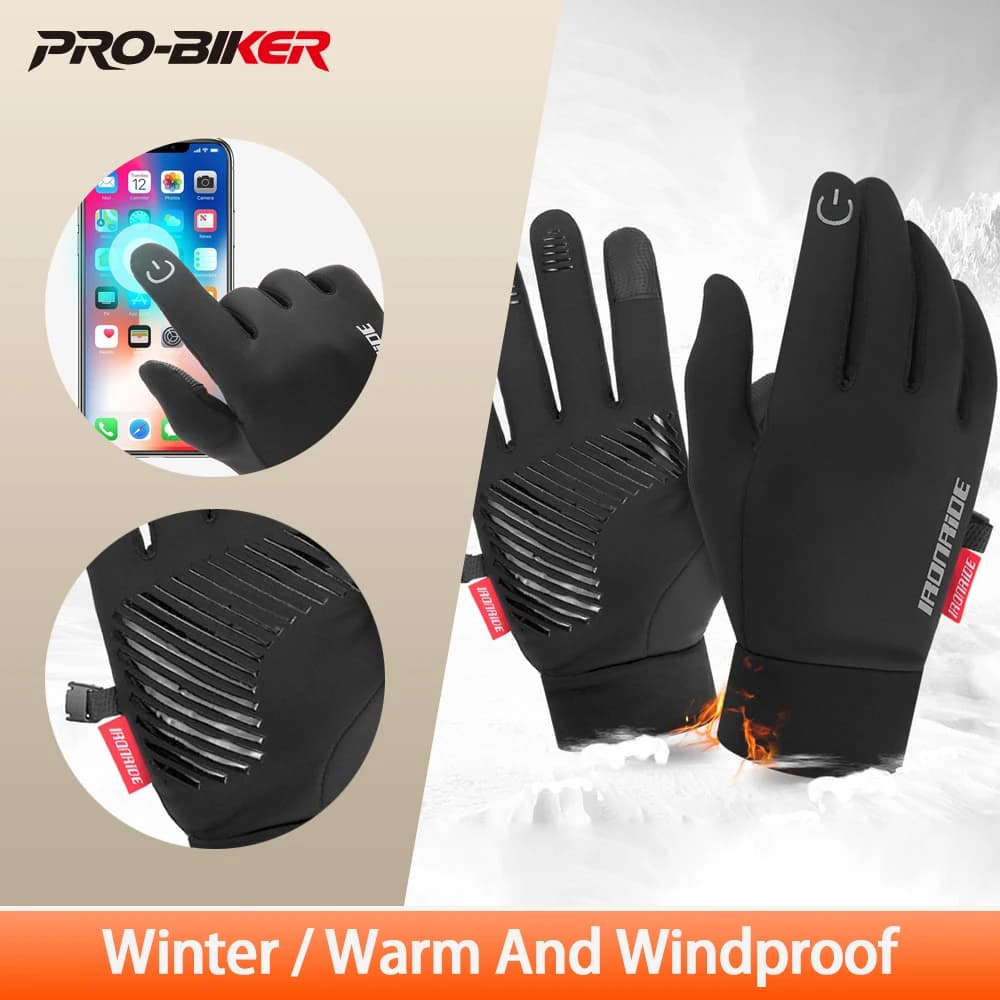 Guanti Invernali per Moto con Touch Screen, Resistenti all'Usura, Guanti Protettivi Integrali per Motocross, Guanti Antiscivolo per Motociclisti