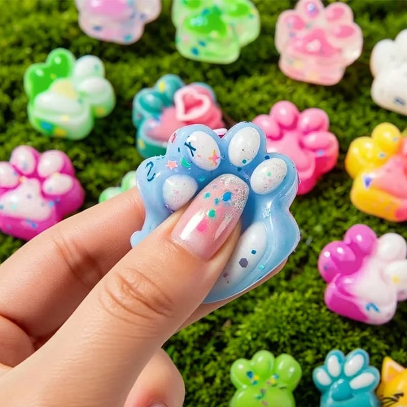 10 Pezzi Squishy, Mini Artigli di Gatto Carini Schylling Sensoriali, Cubo Antistress per Alleviare l'Ansia e Migliorare la Concentrazione per Persone con ADHD