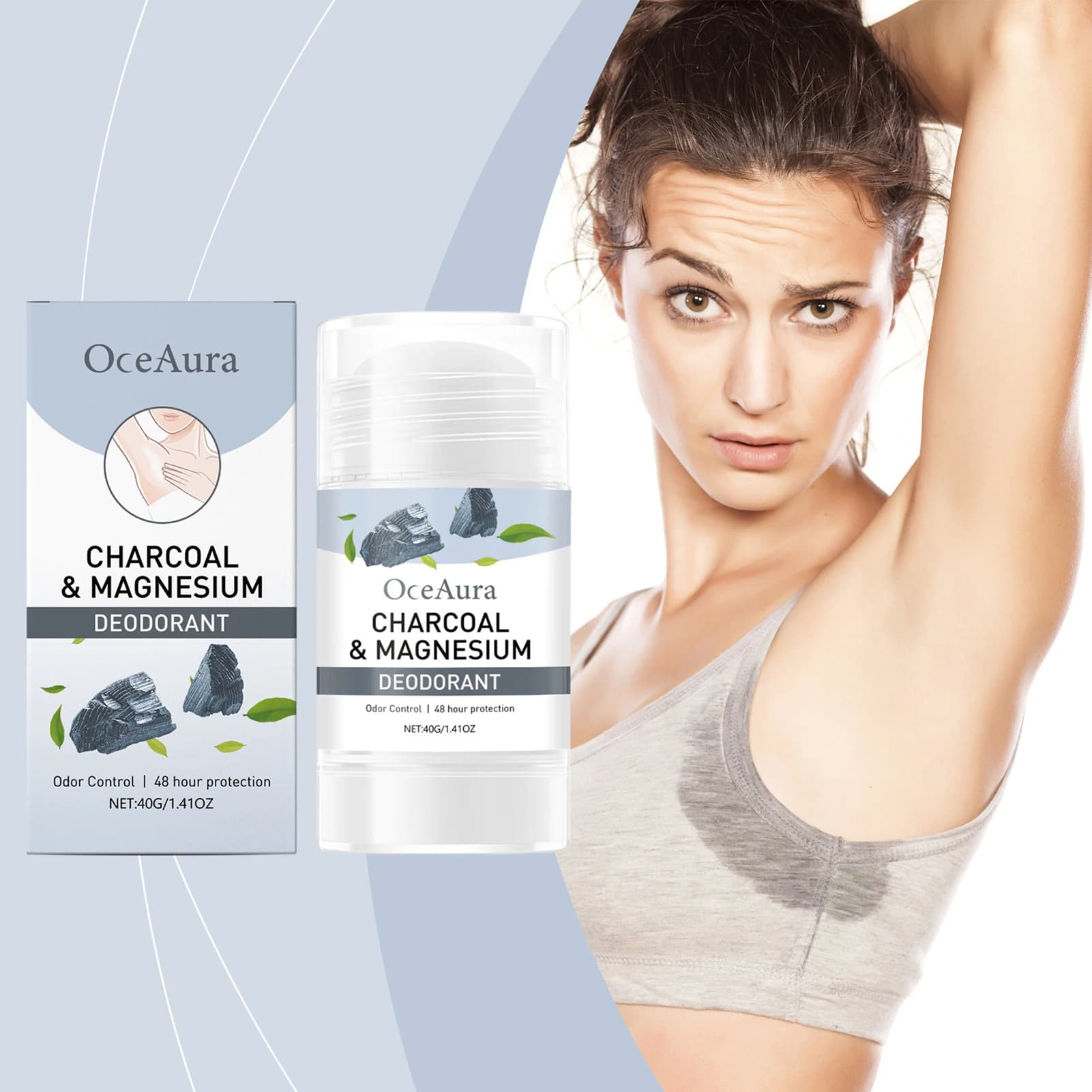 Charcoal-Magnesium Deodorant Premium Antiperspirant Deodorant Stick For Women Men Odor Control Sweat Protection Gym Essential