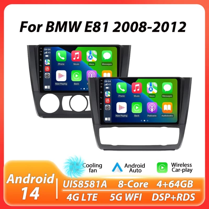 Autoradio MEKEDE 8-Core DSP per BMW Serie 1 E81 E82 E87 E88 AT 2004-2012 con Carplay GPS e sistema multimediale intelligente per auto