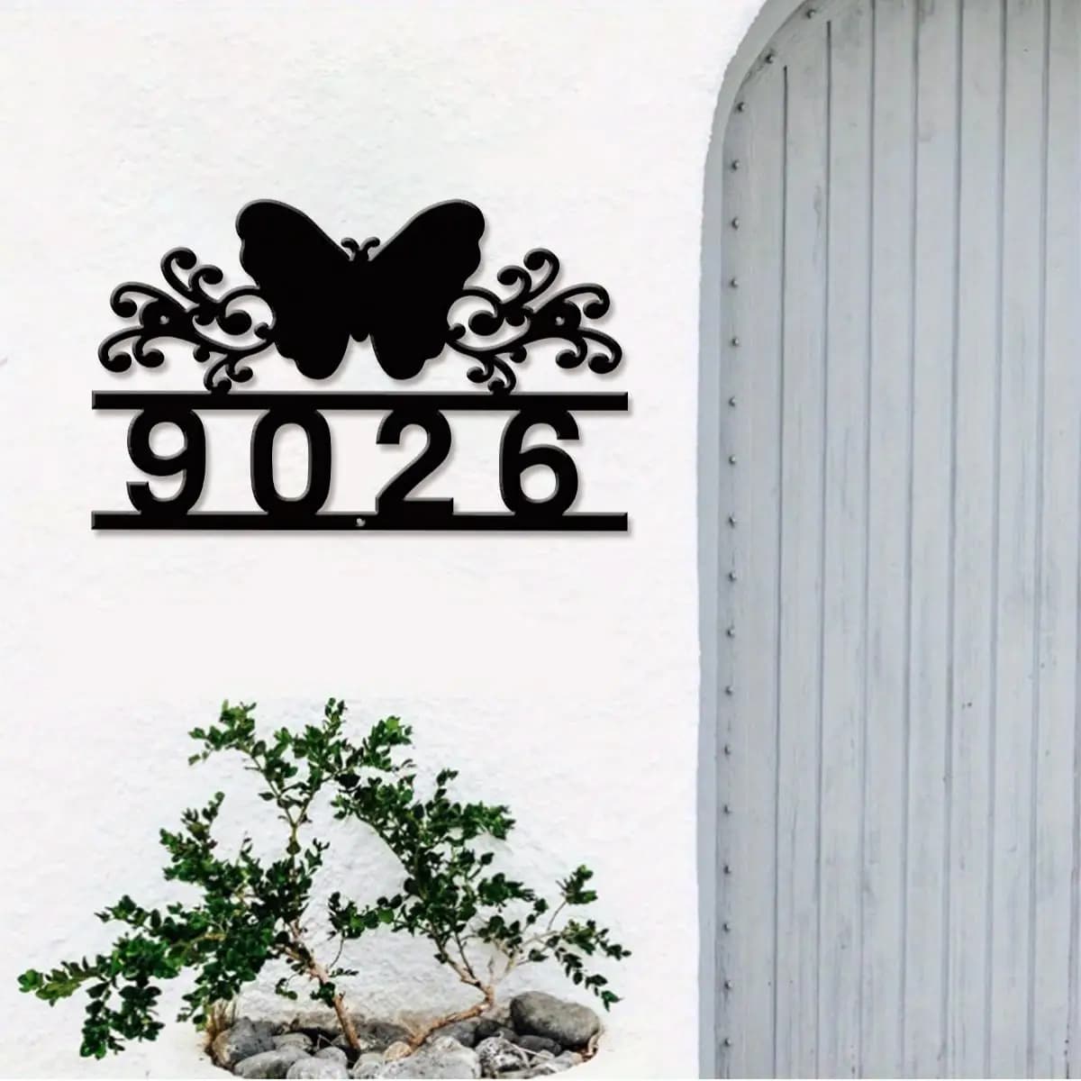1Pc Custom butterfly Metal Street Address Number Sign,Ideal Home Room Garden Farm Fence Office Windows Wall Post Box Decor Gift