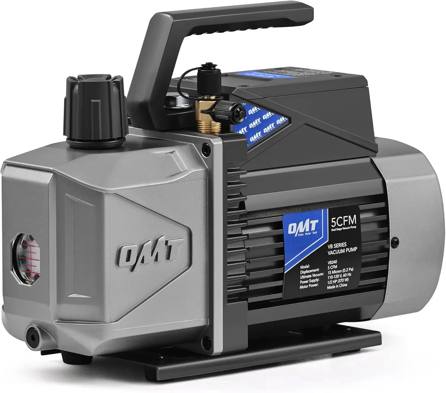 Pompa per vuoto a due stadi Orion Motor Tech A2L, 5 cfm 1/2 hp, antiscintilla e antideflagrante per R1234yf R32 R134a R22