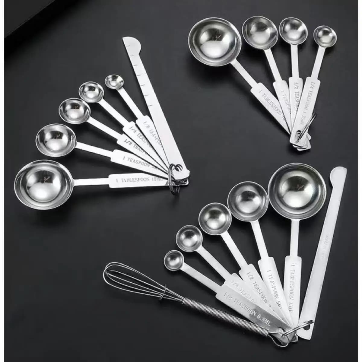 6Pcs Food Grade Stainless Steel Measuring Spoons Set Precise Measurement for Sugar Coffee Spice Baking Kitchen Tools Accessories