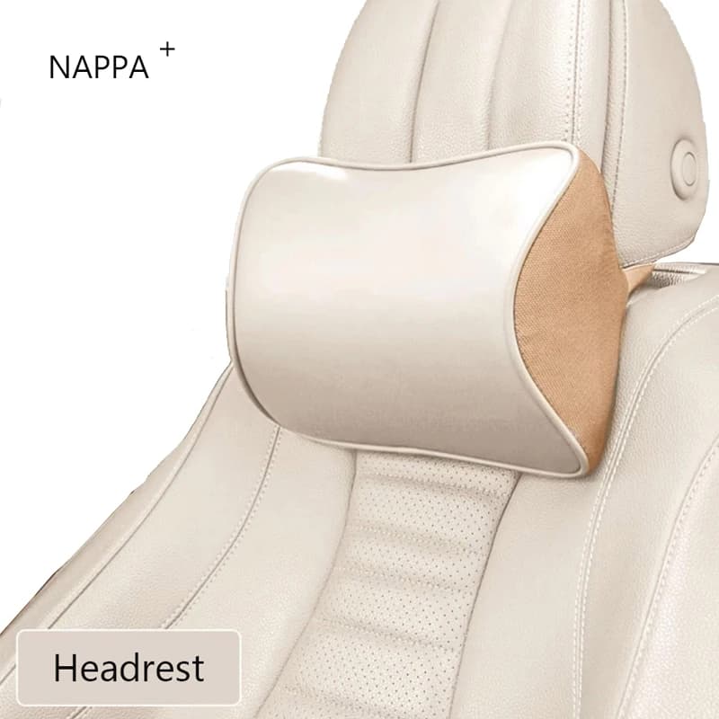 Cuscino poggiatesta in pelle NAPPA per auto Tesla Model 3 Model Y Model X, supporto lombare per sedile posteriore, cuscino da viaggio