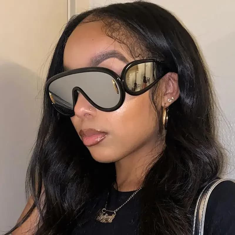 Integrated Glasses Sunglasses Large Face Sunglasses Men And Women Fashion Toad Glasses Sunglasses 3950 200000297