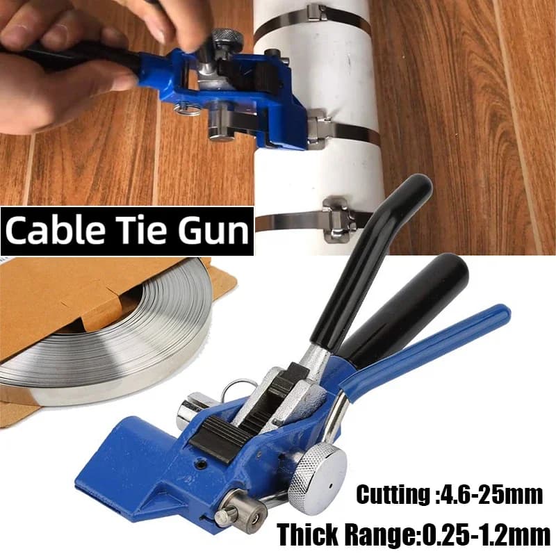 Strumento di fissaggio della pistola per fascette per cavi in acciaio inossidabile per larghezza del raccolto 25mm spessore 1.2mm stringere la tensione di taglio dell'utensile manuale multiuso