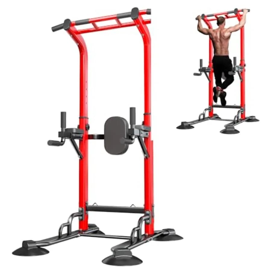 SogesPower Power Tower: Multifunction Station for Tractions and Dip with Adjustable Height for Home Gym