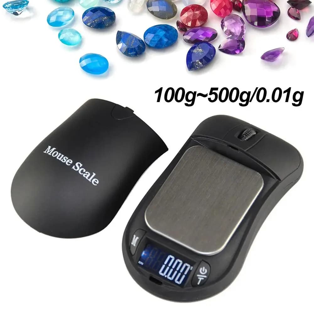 Mini portable precision pocket 100g~500g/0.01g Mouse style digital scale electronic scale jewelry balance