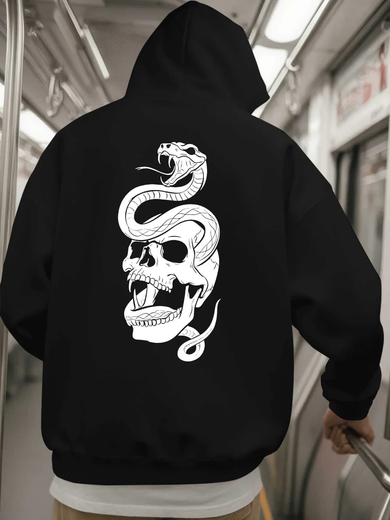 Madagascar Tropical Palm Tree Fox Floral Graphic Hoodie Men Back‑Print Island Travel Casual Loose Hooded Pullover Sweatshirt