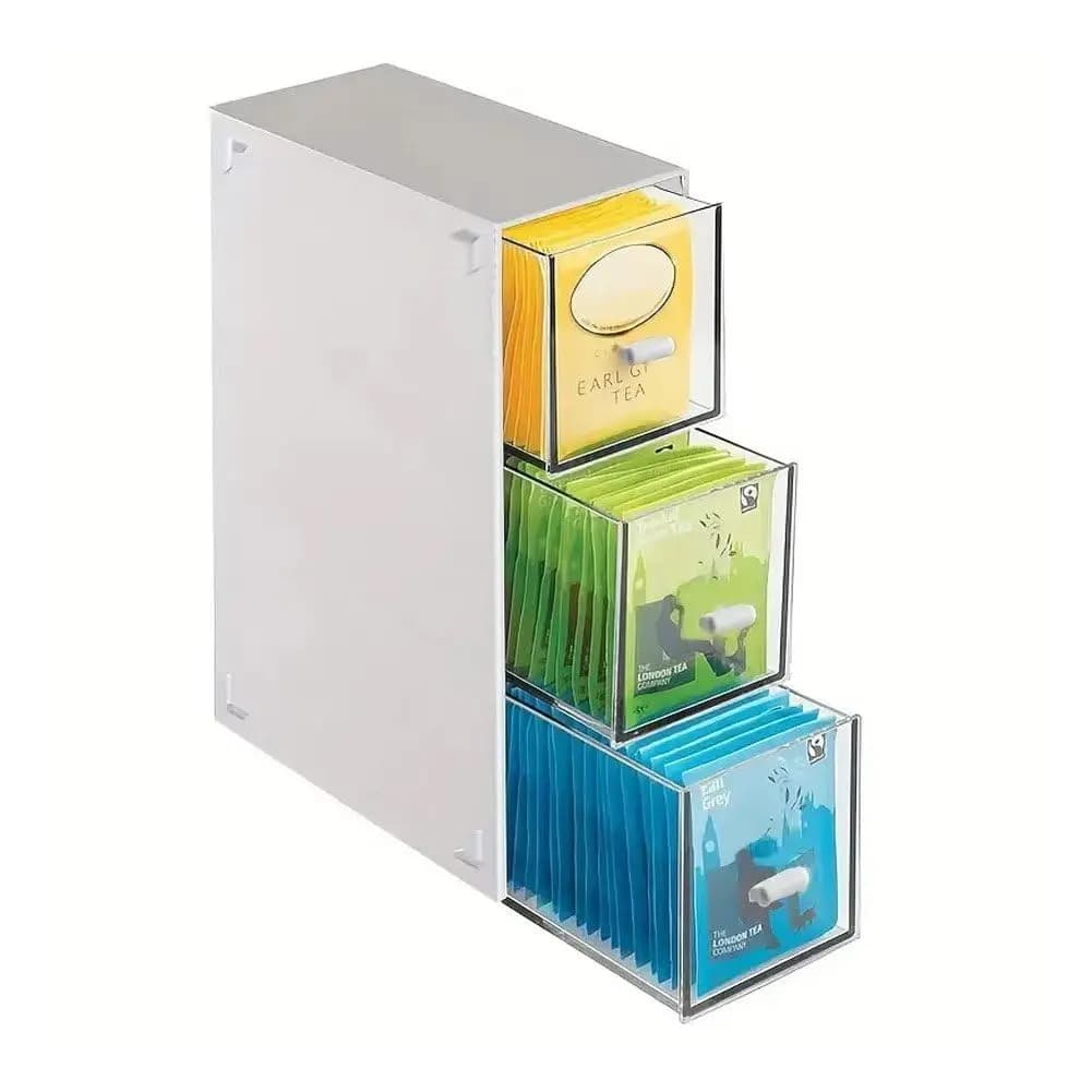 1 Pack Dust Proof Drawer Storage Box Multi Layer Plastic Organizer for Tea Bag Coffee Capsule Back to School Essential