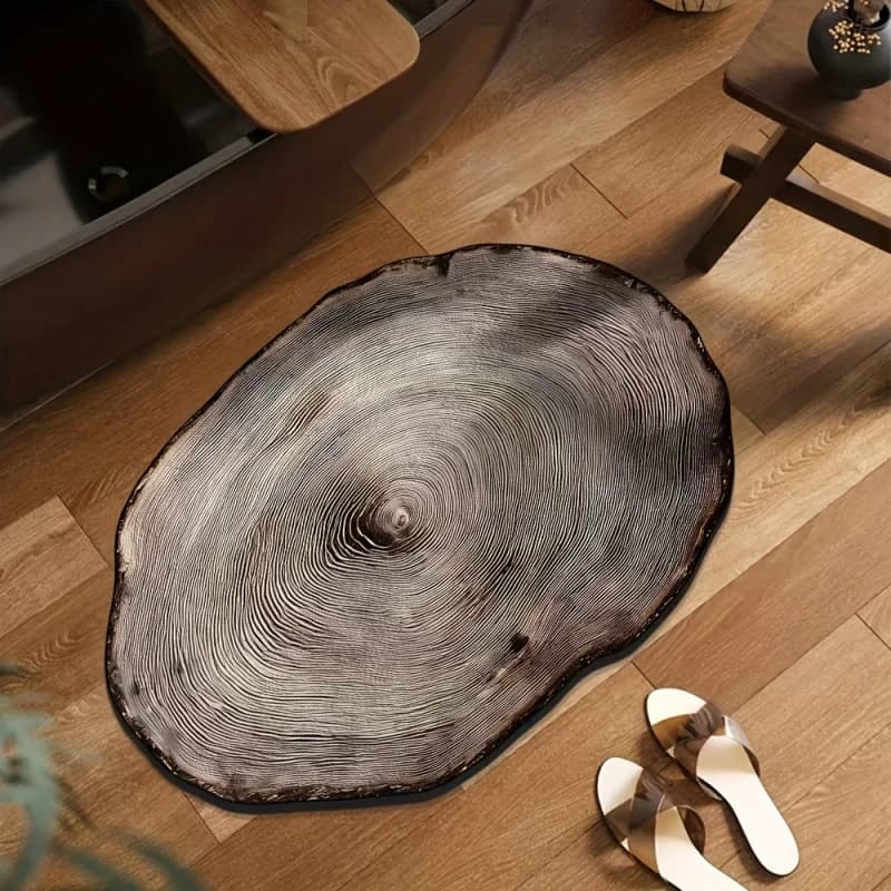 VIKAMA Tappeto con venature del legno naturale, antiscivolo, ad asciugatura rapida, per ingresso, tappetino per bagno, WC, decorazione per la casa