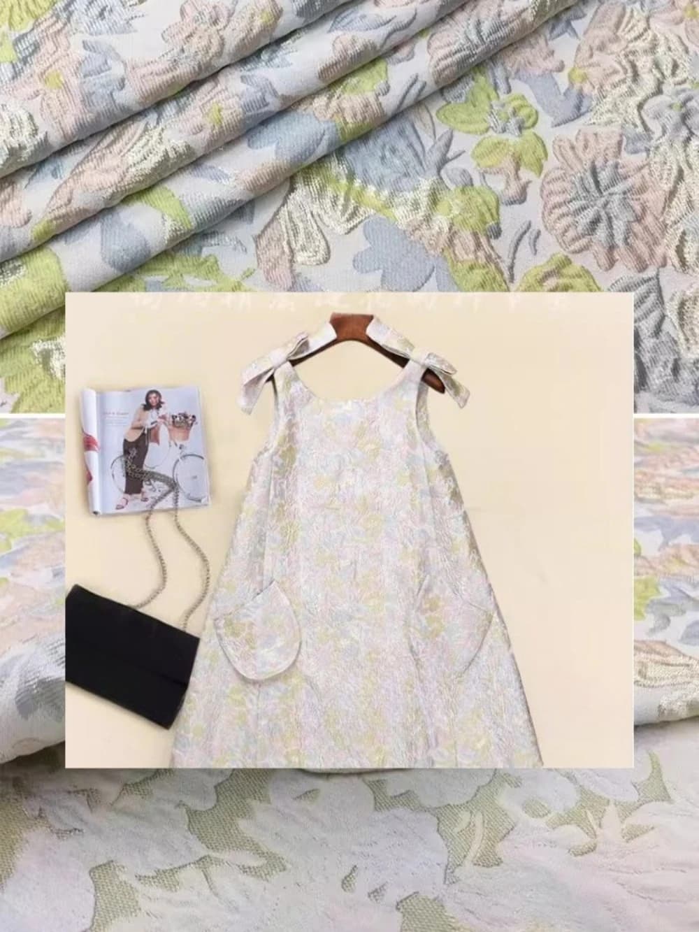 European Yarn-dyed Jacquard Clothing Fabrics Floral Dresses Bags Shoes Handmade Cloth Material for diy Sewing by the Yard